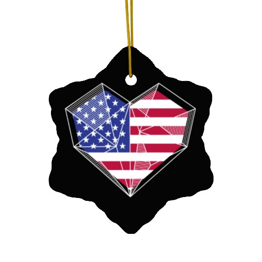 Patriotic America USA Flag 4th Of July American Ceramic Ornaments