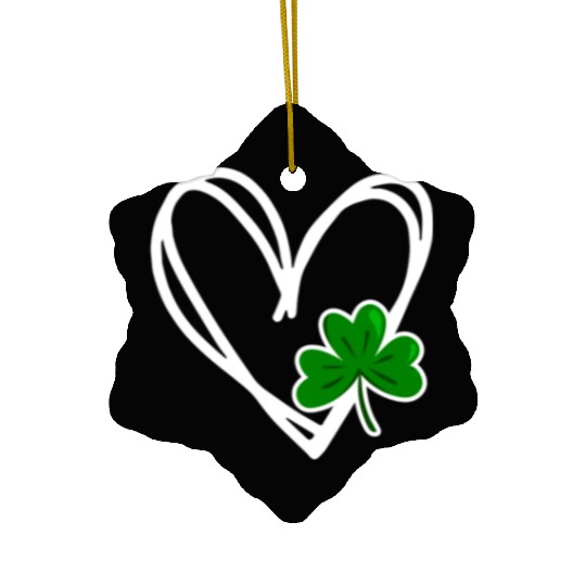 Heart St Patricks Day Shamrock Irish Toddler Baby Ceramic Ornaments