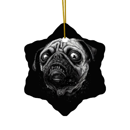 Zombie pug Ceramic Ornaments
