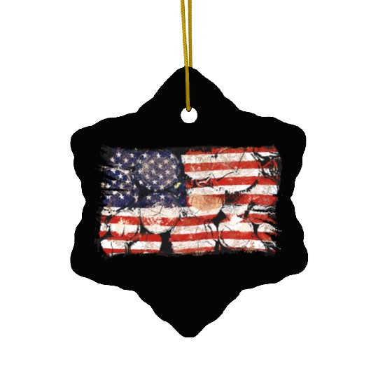 The Usa Flag Tree Trunks America Patriotism Ceramic Ornaments