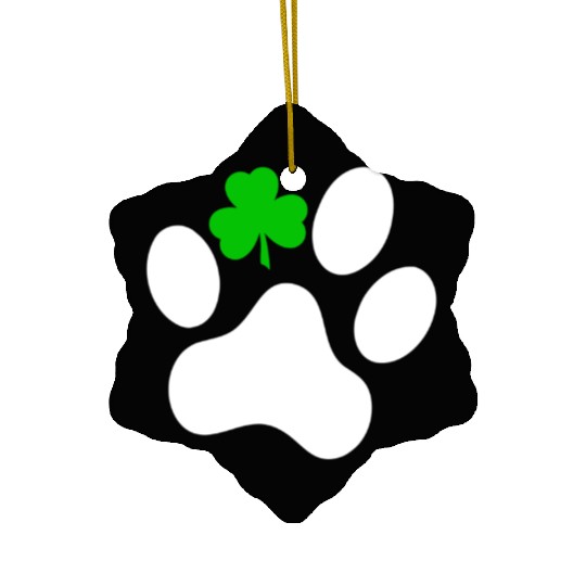 Dog St. Patrick's Day Shamrock Dog Ceramic Ornaments