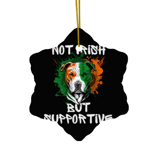 not irish but supportive pitbull mom Ceramic Ornaments