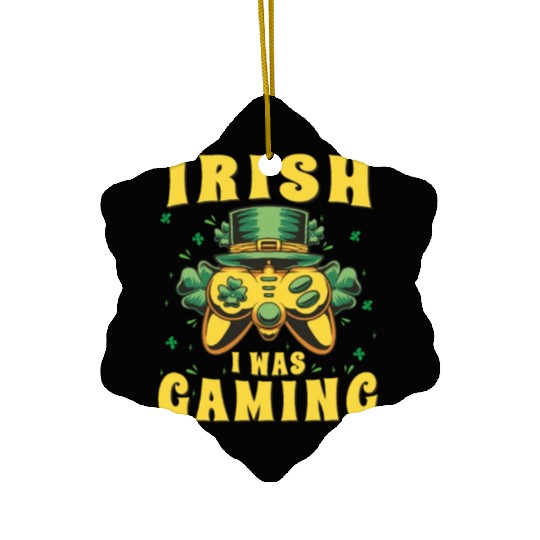 Video Game Controller, Irish I Was Gaming St Ceramic Ornaments