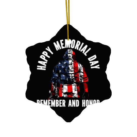 Patriotic Veteran USA Flag American Memorial Day Ceramic Ornaments