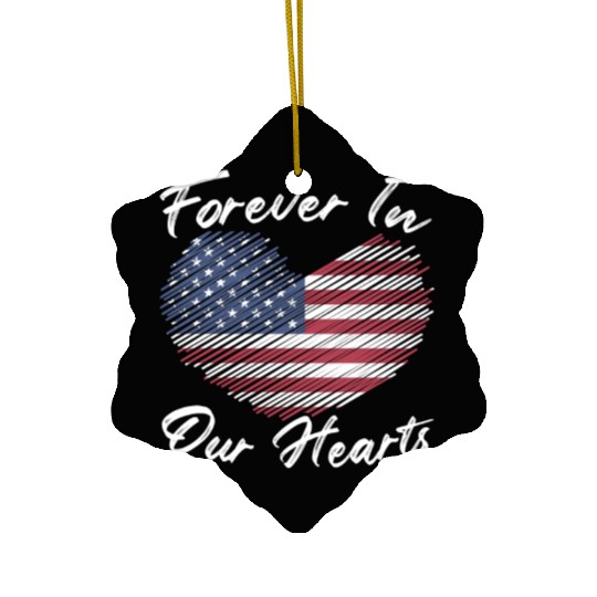 Patriotic Veteran USA Flag American Memorial Day Ceramic Ornaments