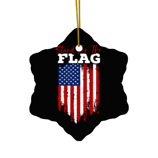 Stand For The Flag Veteran USA Flag Memorial Day Ceramic Ornaments