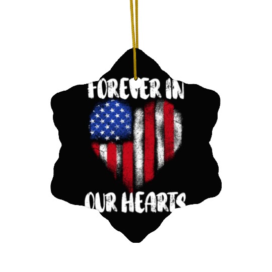 Patriotic Veteran USA Flag American Memorial Day Ceramic Ornaments