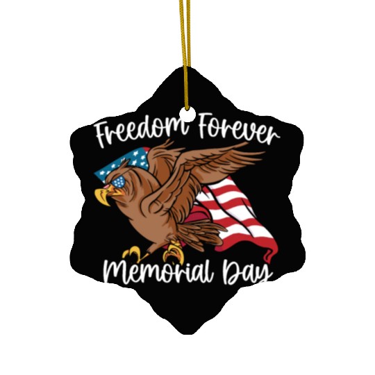 Patriotic Veteran USA Flag American Memorial Day Ceramic Ornaments