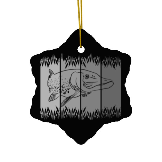 fish - fishing - fishermen Ceramic Ornaments