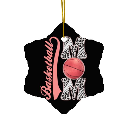Leopard basketball Mom Women Support kids Players Ceramic Ornaments
