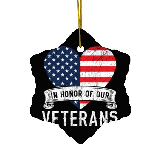 Patriotic Veteran USA Flag American Memorial Day Ceramic Ornaments