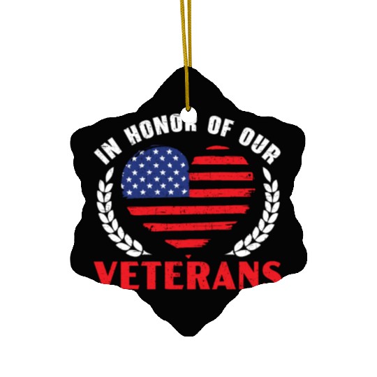 Patriotic Veteran USA Flag American Memorial Day Ceramic Ornaments