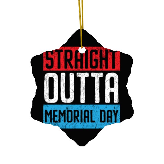 Patriotic Veteran USA Flag American Memorial Day Ceramic Ornaments