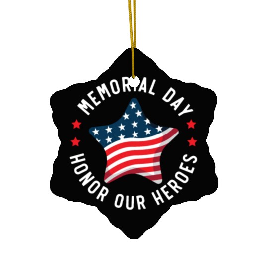 Patriotic Veteran USA Flag American Memorial Day Ceramic Ornaments