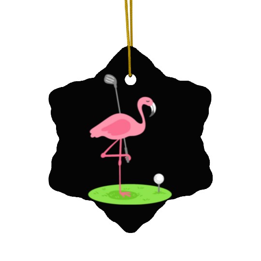 Golf Flamingo Golfing Golfer Ceramic Ornaments