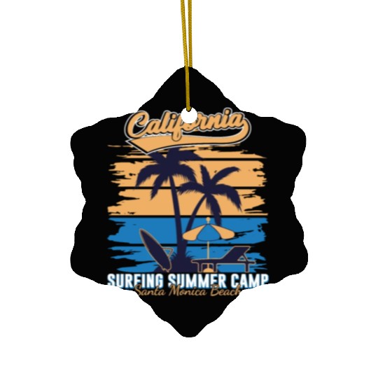 California Surfing Summer Camp Ceramic Ornaments