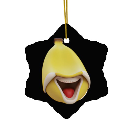 Funny banana laughs Ceramic Ornaments
