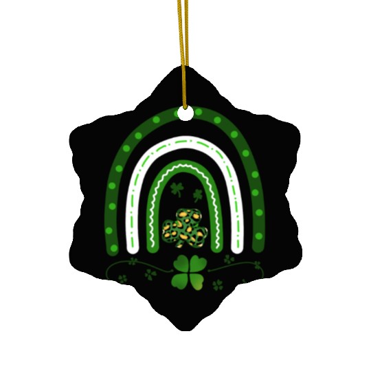 Green Four Leaf Clover .St Patrick's Day Ceramic Ornaments