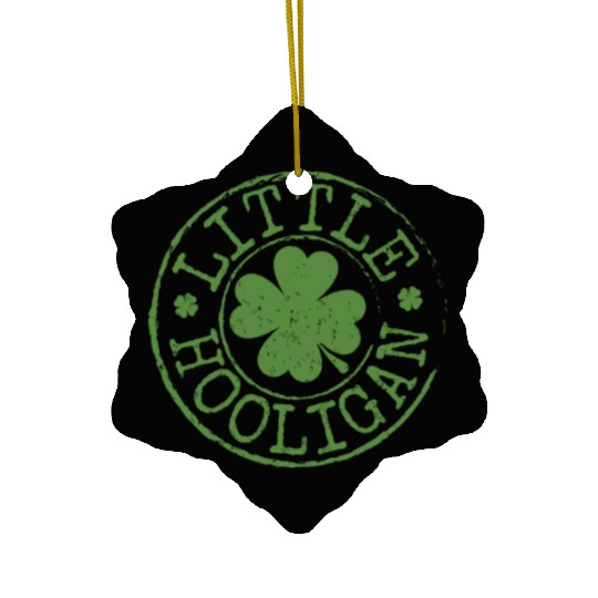 Little Hooligan Irish Clovers Kids Boy Girl St Pat Ceramic Ornaments