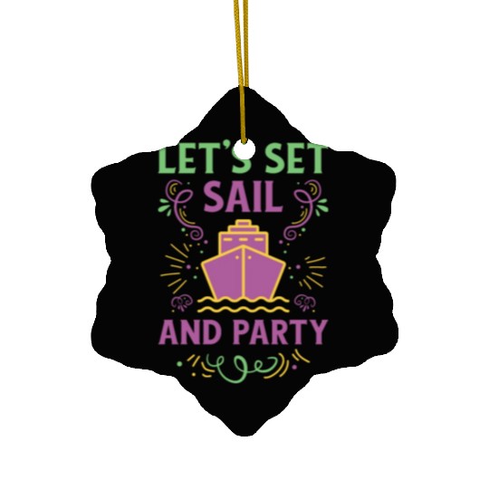 Mardi Gras Cruise Ship Carnival Cruising Party Ceramic Ornaments