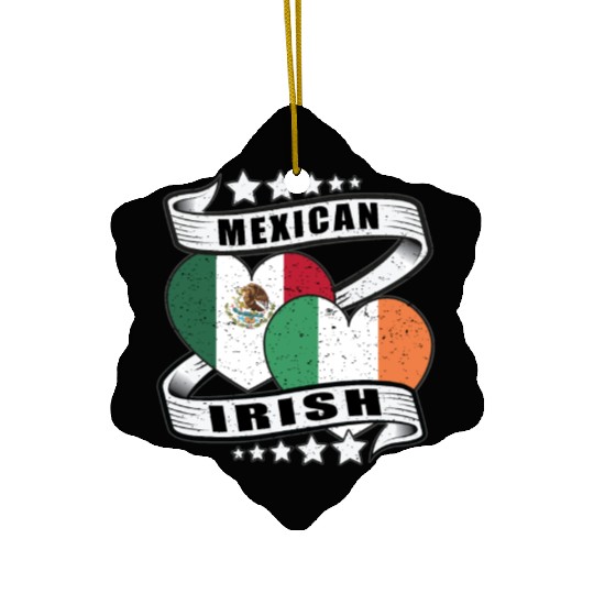 Half Irish Half Mexican Ceramic Ornaments for kids