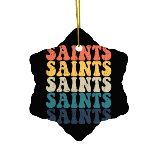 Saints High School Saints Sports Team Retro Saints Ceramic Ornaments