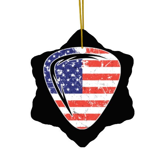 4th of July US Guitar Plectrum Ceramic Ornaments