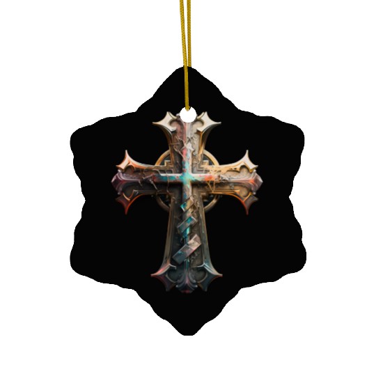 Jesus Cross Painting Ceramic Ornaments