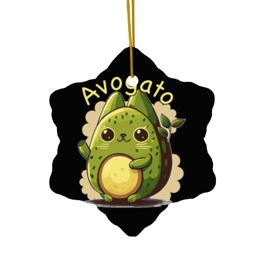 Cute Japanese Avogato Kawaii Anime Avocado Cat Ceramic Ornaments