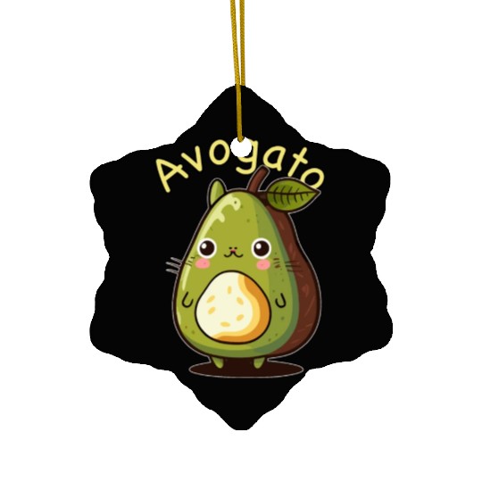 Cute Japanese Avogato Kawaii Anime Avocado Cat Ceramic Ornaments