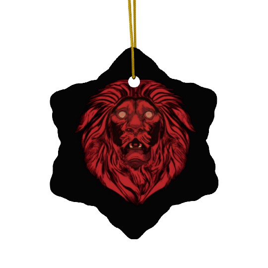 The frightened lion Ceramic Ornaments