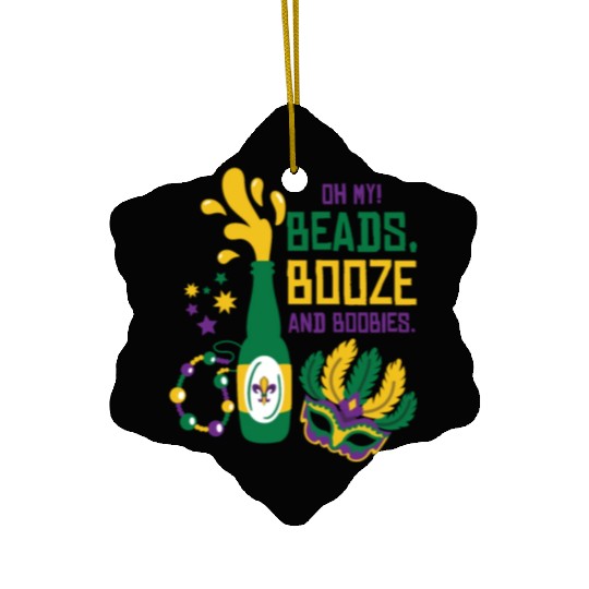 Mardi Gras Carnival Mask Beer Beads Boobies Ceramic Ornaments