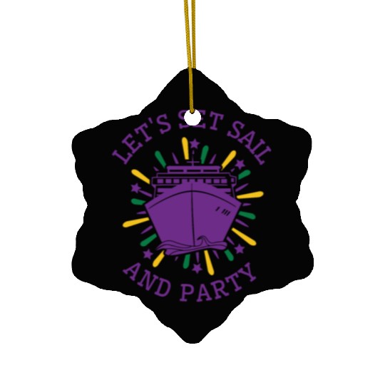 Mardi Gras Cruise Ship Carnival Cruising Party Ceramic Ornaments
