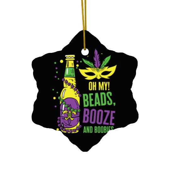 Mardi Gras Carnival Mask Beer Beads Boobies Ceramic Ornaments