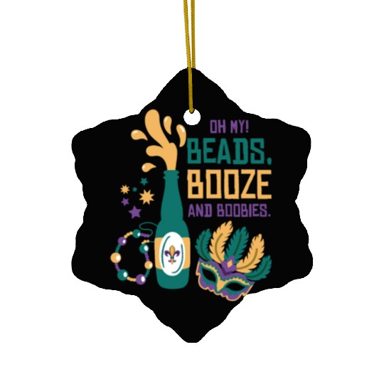 Mardi Gras Carnival Mask Beer Beads Boobies Ceramic Ornaments