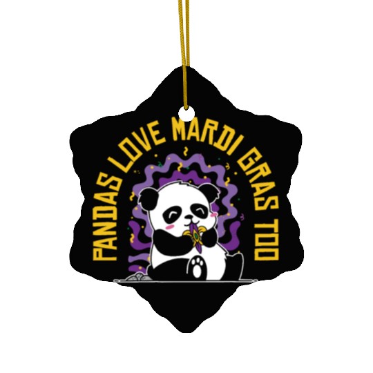 Mardi Gras Carnival Panda Mask Parade Costume Ceramic Ornaments