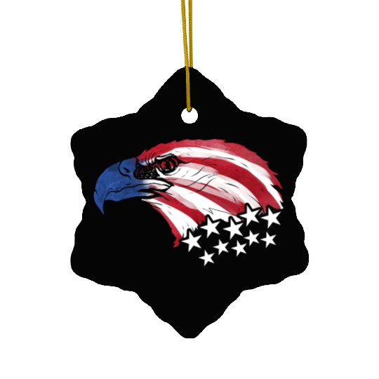 Bald Eagle Us Flag Colors Ceramic Ornaments