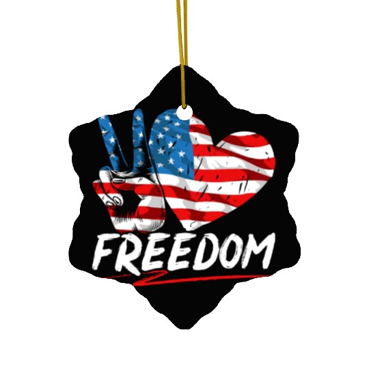 Patriotic America USA Flag 4th Of July American Ceramic Ornaments