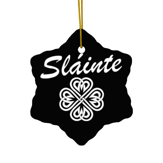 Slainte Shamrock Cheers Salute St. Patrick's Day Ceramic Ornaments