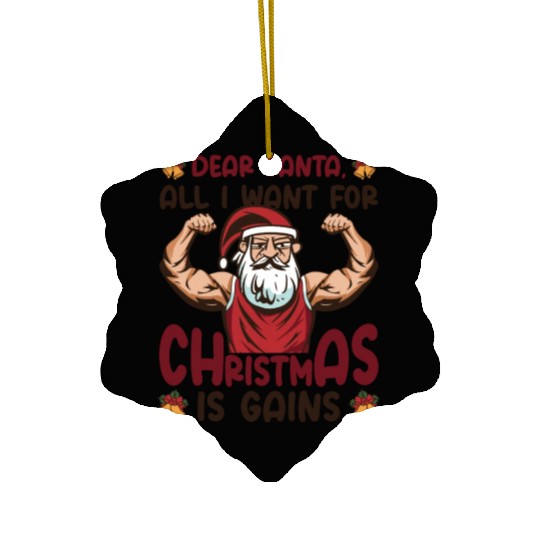 Dear Santa Christmas Gym Training Holiday Workout Ceramic Ornaments
