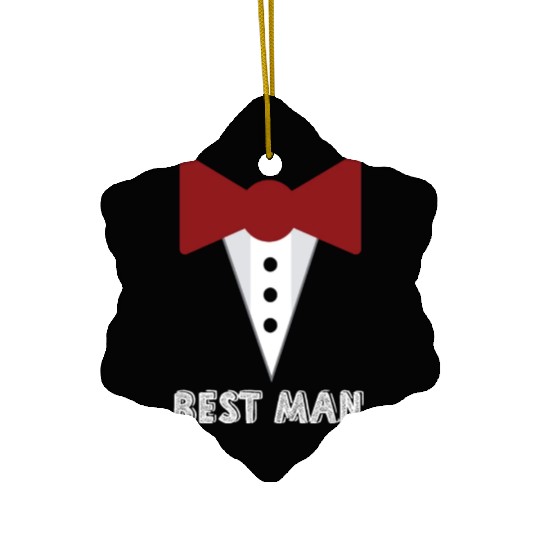 Best Man Wedding Party Mock Tuxedo Ceramic Ornaments