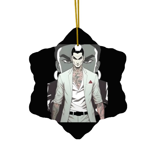 Japan Yakuza Greeny Face Ceramic Ornaments