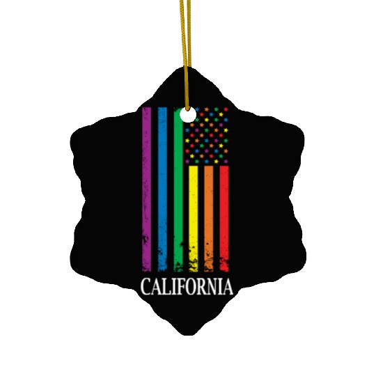 California Pride Month Pride Flag LGBT Community L Ceramic Ornaments