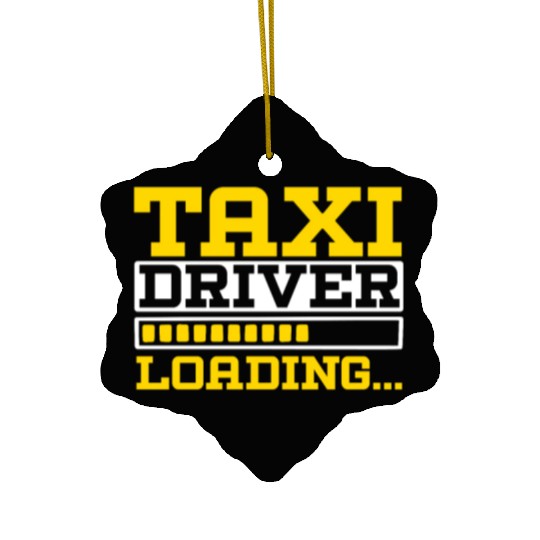 Taxi Driver Loading Taxicab Cab Driver Cabbie Ceramic Ornaments