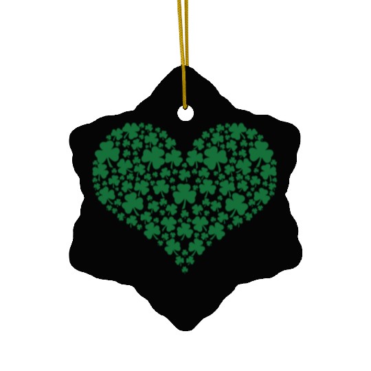 Shamrock Heart Ceramic Ornaments