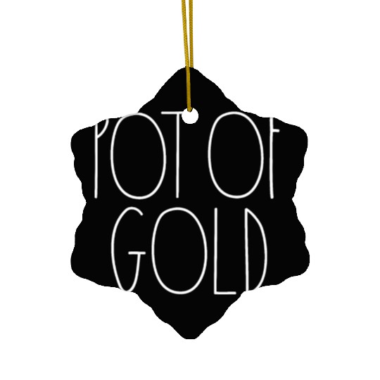 Pot of Gold White Rae Dunn Inspired Minimalist Ceramic Ornaments