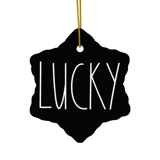 Lucky White Rae Dunn Inspired Minimalist Decor Ceramic Ornaments