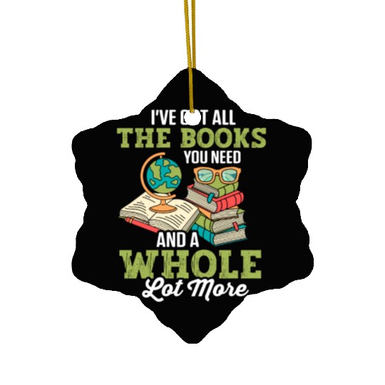 Librarian Bookworm Book Nerd Reading Library Ceramic Ornaments