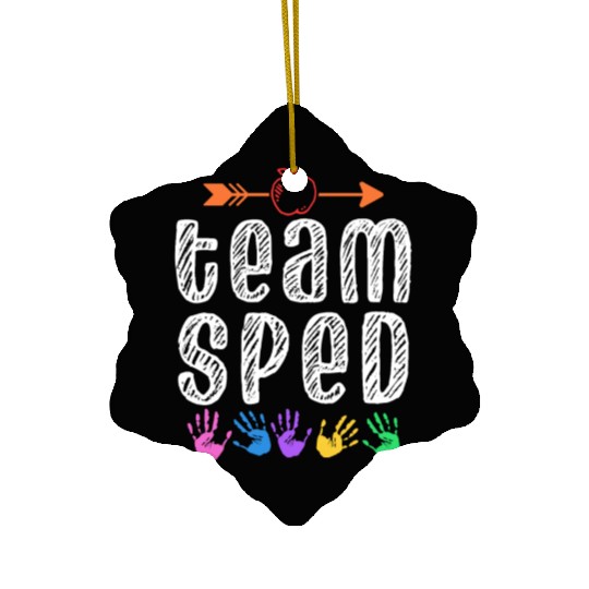 Team Sped Teacher Awareness Special Education Ceramic Ornaments