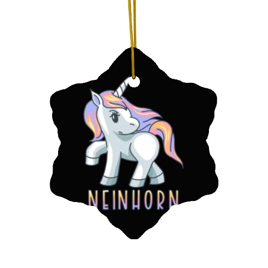 Unicorn Angry Unicorn Bad Mood Ceramic Ornaments